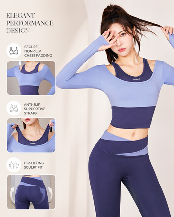 Seamless Two-in-One Active Top with Built-in Support Bra [Limited Time Offer]