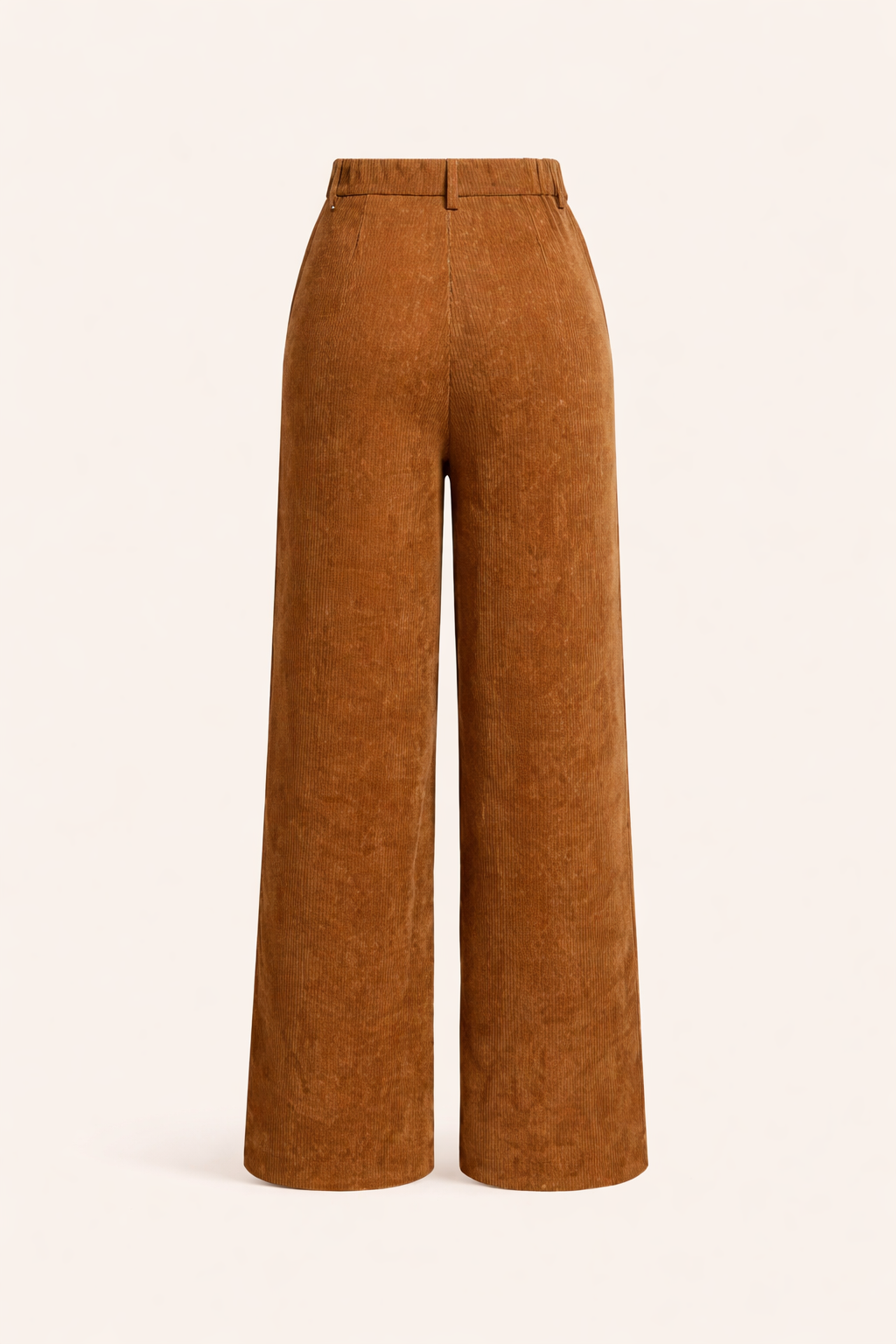 Brown corduroy pants on a white background