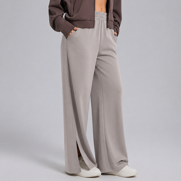 Women's High-Waist Wide Leg Lounge Pants with Side Slit – Soft Modal Fabric [Limited Time Offer]