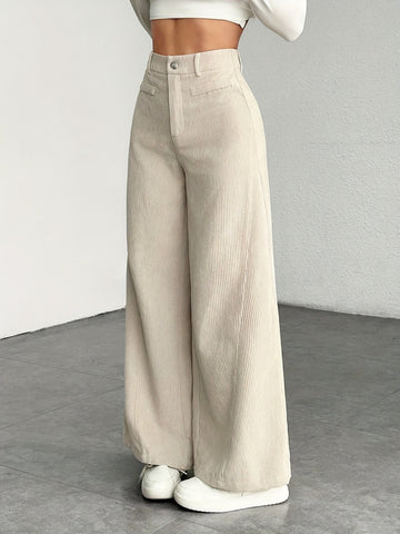 High-Rise Corduroy Wide-Leg Pants